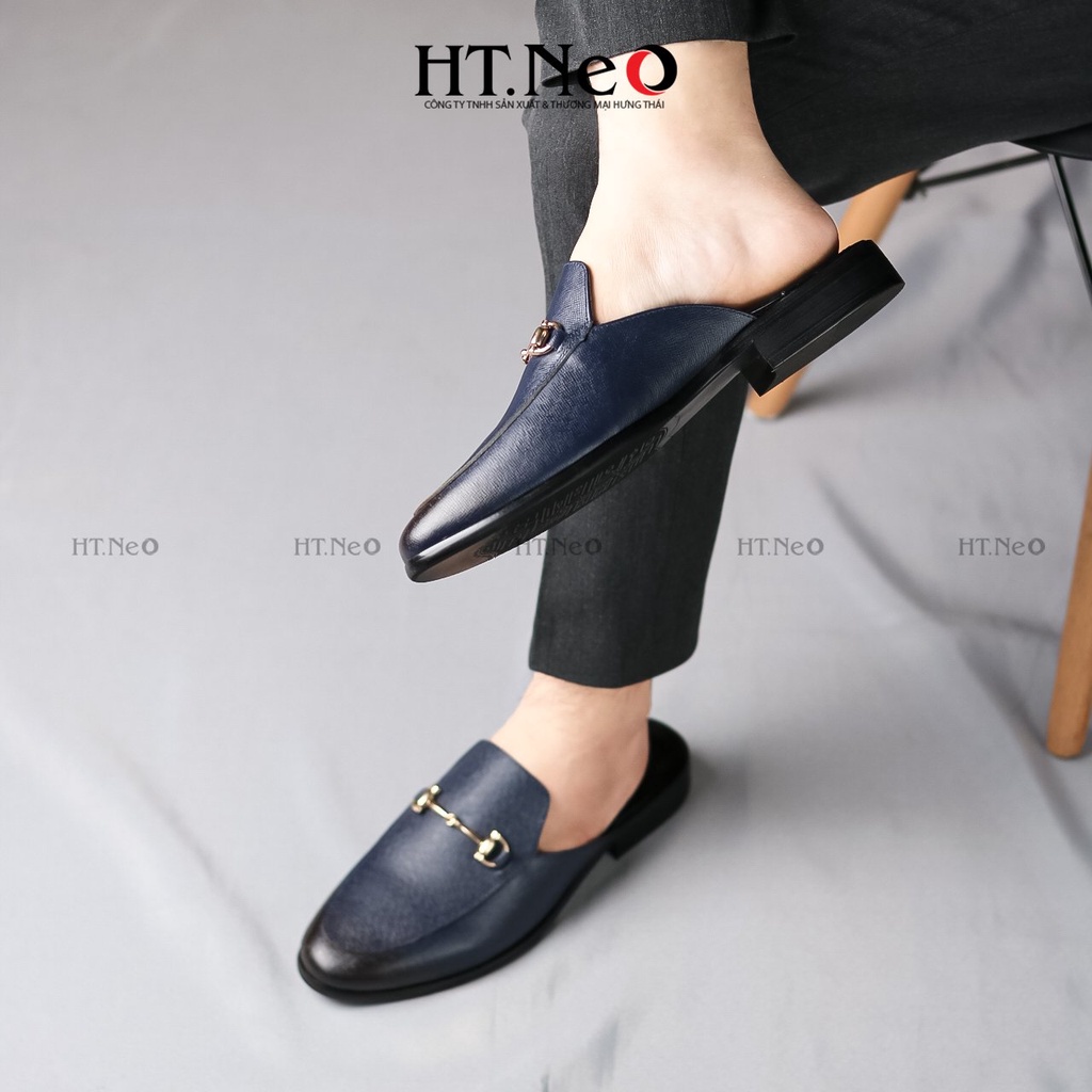 Giày sục nam - Giày mules nam HT.NEO Đế phíp, kim loại cùng da bò thật tạo nến sự quý phái, thu hút và sang chảnh S003 | BigBuy360 - bigbuy360.vn