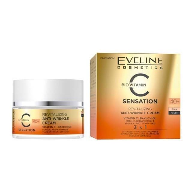 Kem dưỡng da chống nhăn Eveline vitamin C phục hồi, làm trắng da ngày và đêm 50ML 40+