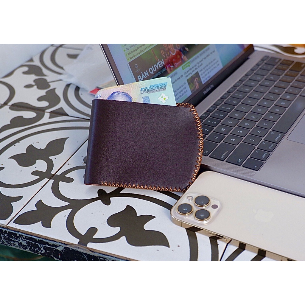 Ví Nam Mini Kiểu Ngang Thời Trang Da Bò 4K Đựng Tiền Và Đựng Thẻ Tiện Lợi 4K21
