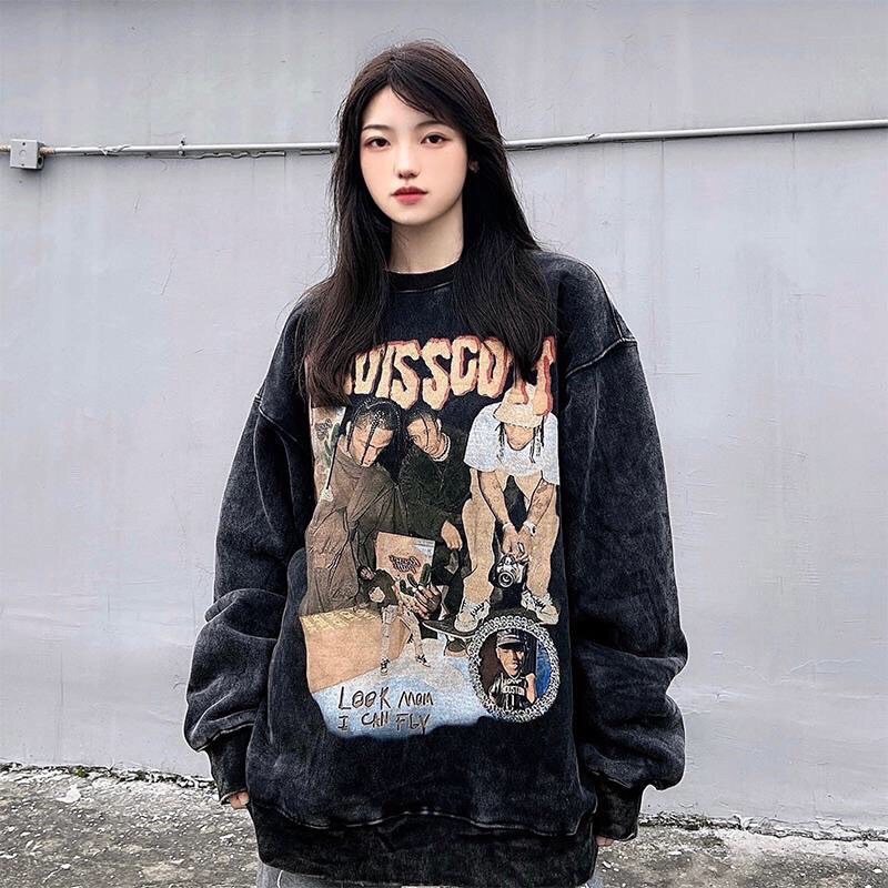 Áo nỉ swt loang cổ tròn unisex nam/nữ in 5D cá tính (ảnh thật_annstore)