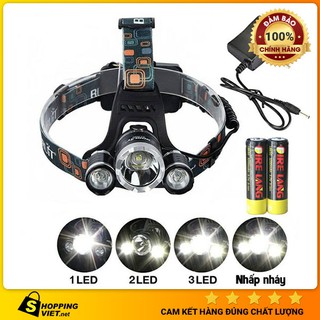Đèn pin đội đầu 3 bóng siêu sáng chính hãng