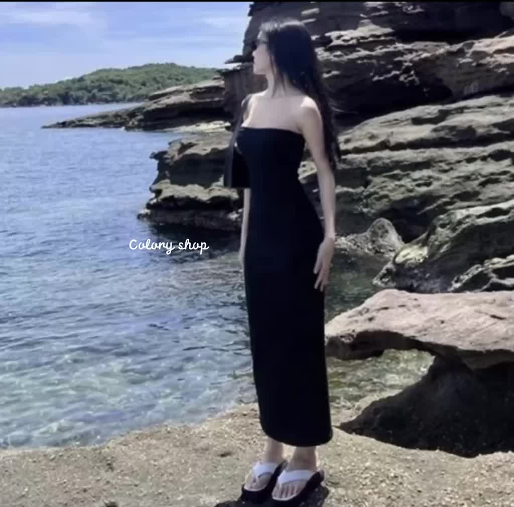 Đầm body sexy váy ôm eo ôm ngực maxi dự tiệc chất thun gân cao cấp - Colory Shop | BigBuy360 - bigbuy360.vn