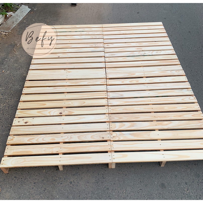 Giường Pallet Mặt Khít Gỗ Thông Mới 100% / Giường Pallet Gỗ Thông Gấp Gọn - BEFY