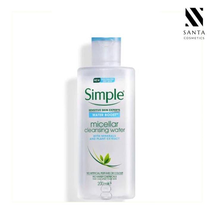 [CHÍNH HÃNG] Nước tẩy trang Simple Water Boost Micellar Cleansing Water 200ml cấp ẩm sâu cho da