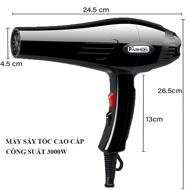 Máy sấy tóc 2 chiều tạo kiểu HAEGER công suất lớn 3000W giúp khô tóc nhanh chuyên dùng cho gia đình và salon