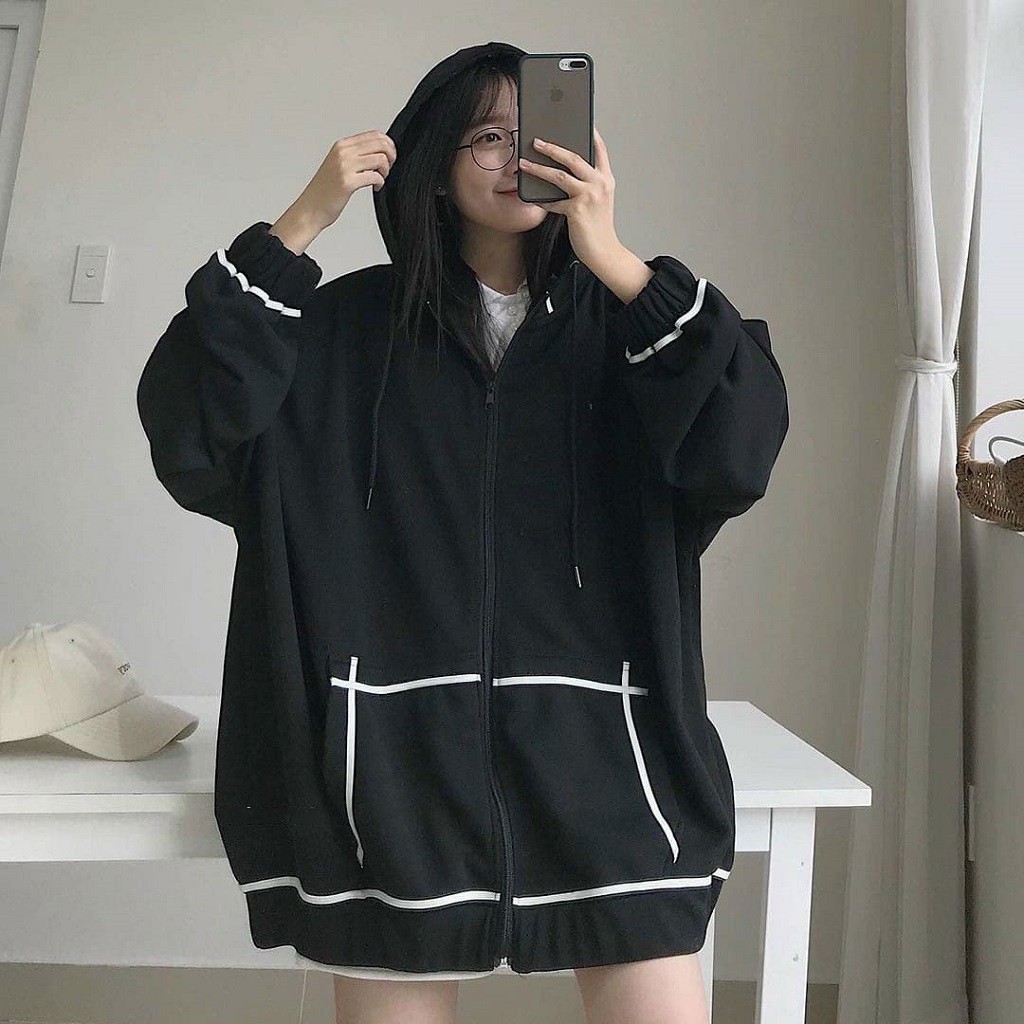 Áo khoác Unisex dây kéo VIỀN RÓT áo khoác form rộng nam nữ thời trang có mũ cá tính - VIETCEN | BigBuy360 - bigbuy360.vn