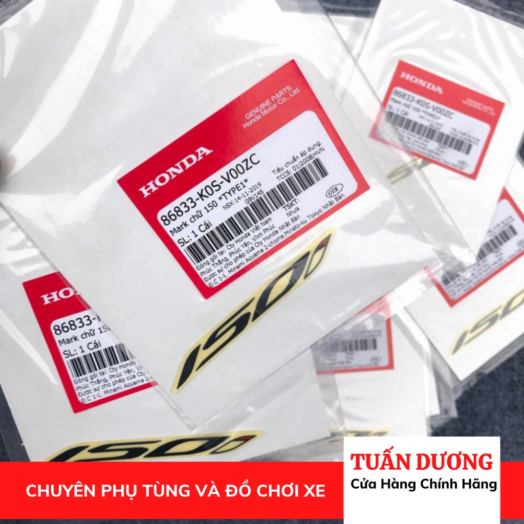 [Mã LIFEAUMAY giảm 10% tối đa 30k đơn 150k] Tem chữ 150i Honda SH 2020- 2021, lắp được cho cả 125i và 150i