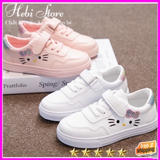 Giày Thể Thao Bé Gái Thêu Hình Mèo Hello Kitty Xinh Xắn Mẫu Mới Từ 3 - 10 Tuổi