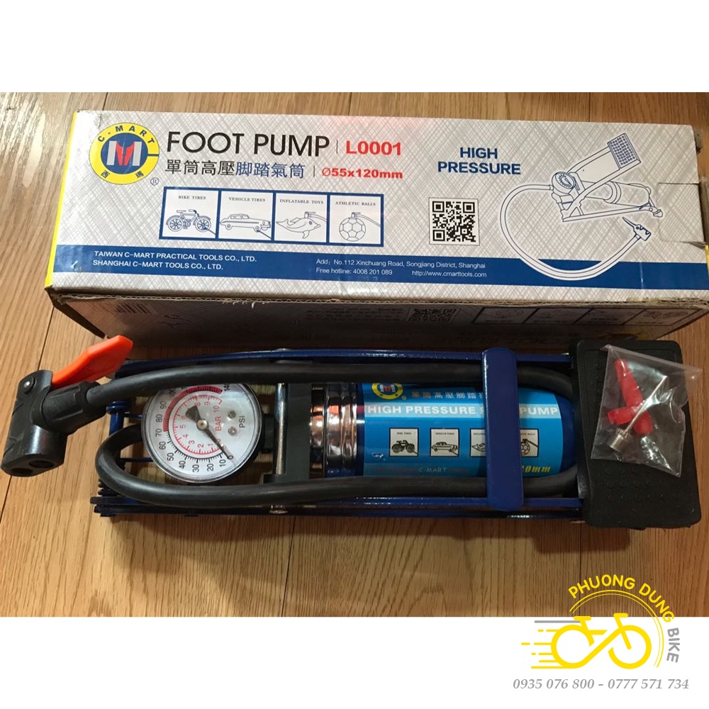 Bơm đạp chân xe đạp C-MART FOOT PUMP L0001