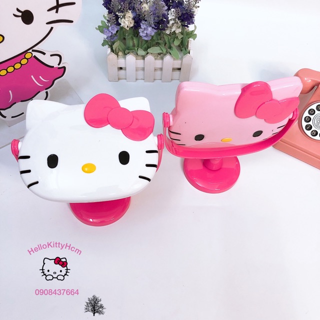 Gương bàn đầu mèo Hello Kitty