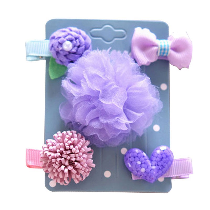 Set 5 kẹp tóc nơ đáng yêu cho bé gái