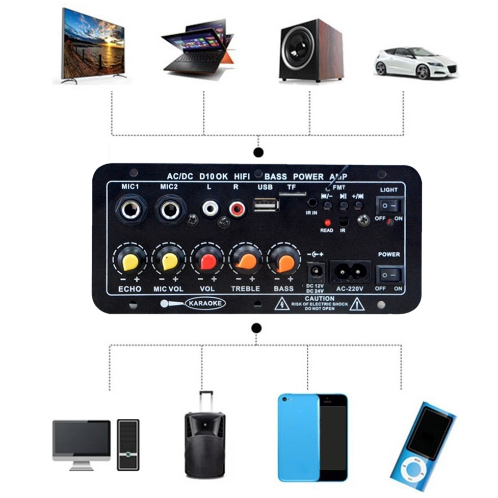 Bo mạch loa karaoke Bluetooth 4.2 35-400W, cho dàn karaoke gia đình DIY card âm thanh