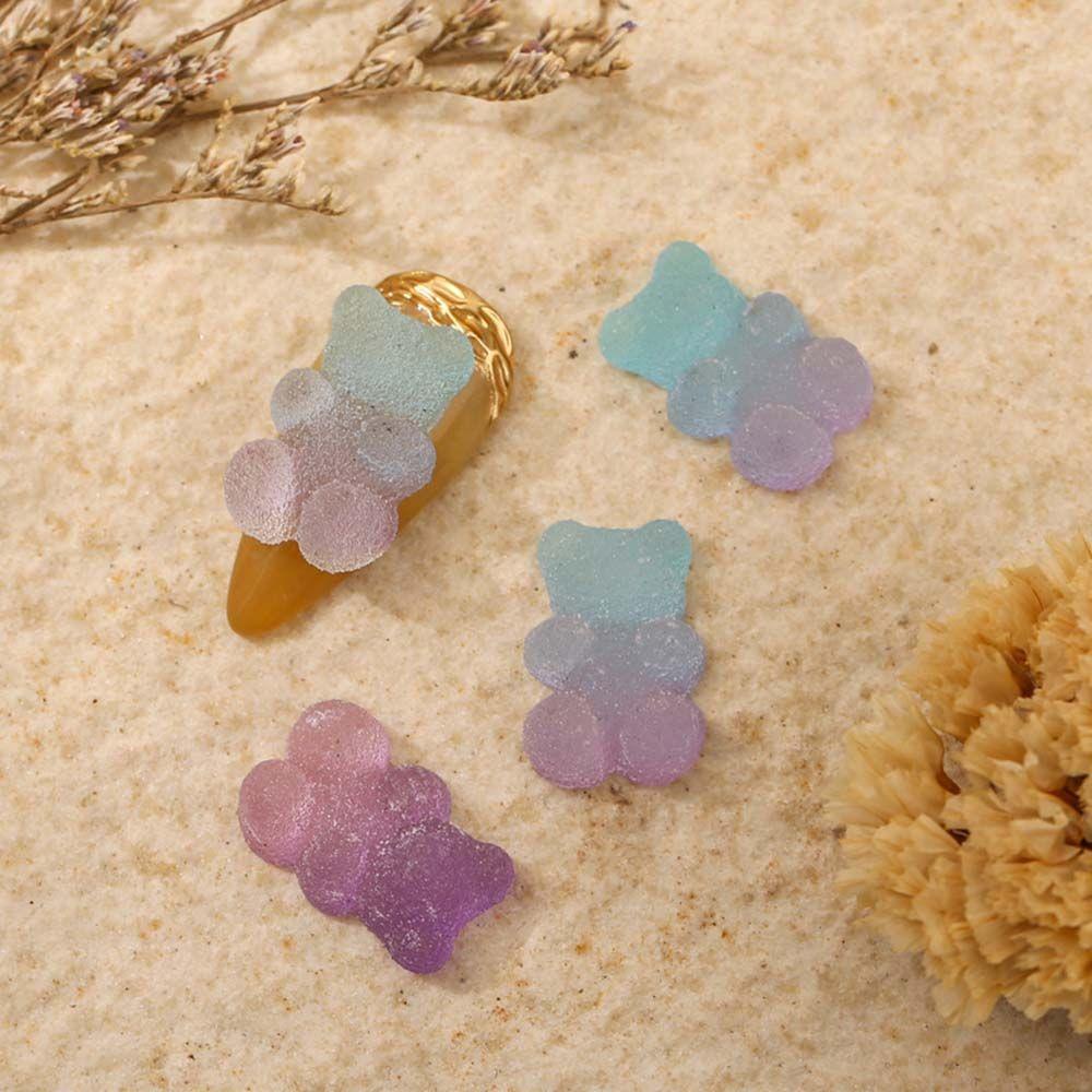 OCEANMAP Phụ Kiện Trang Trí Móng Nghệ Thuật Hình Gấu 3D Bằng Nhựa Resin Màu Gradient Thời Trang