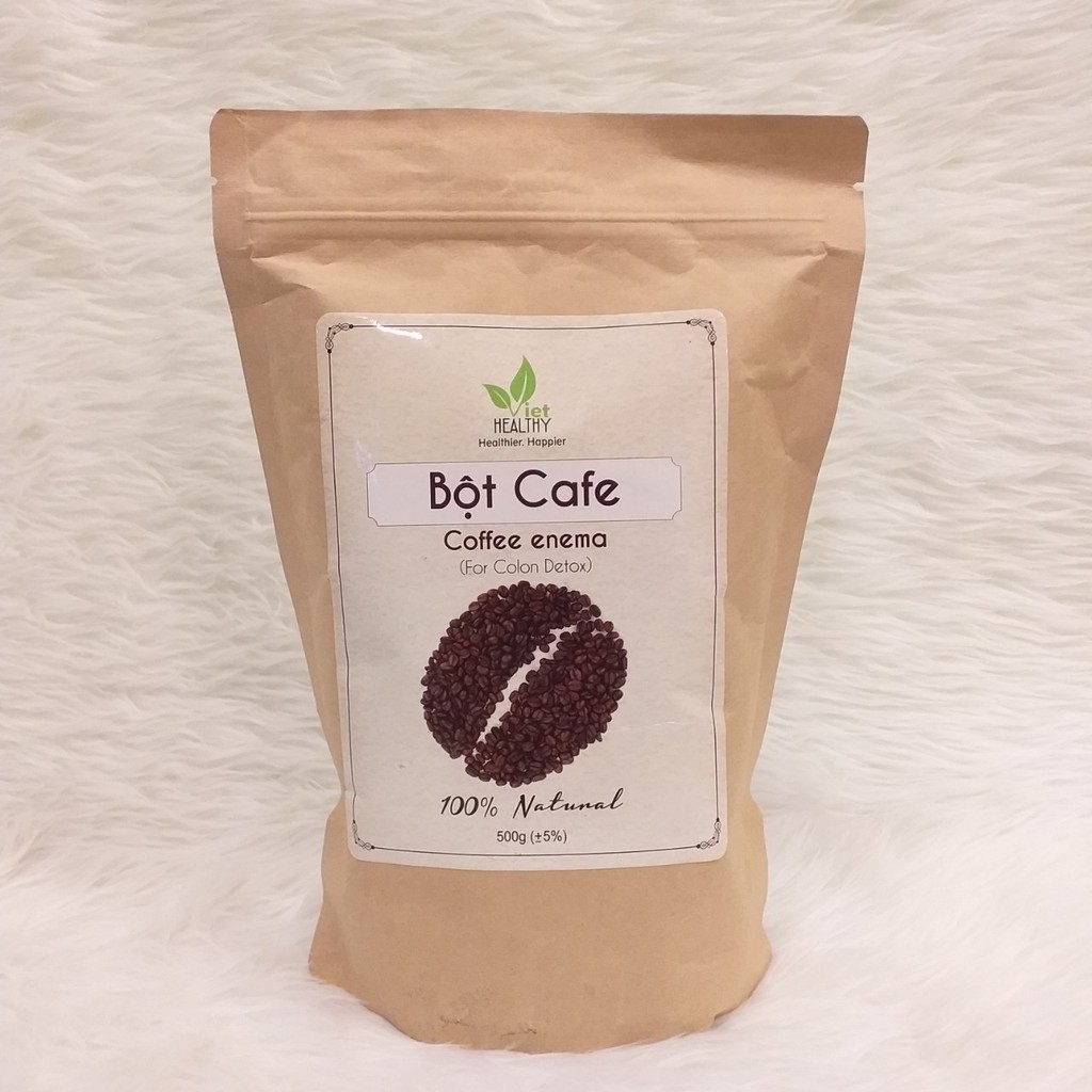 Bột cà phê nguyên chất Enema VietHealthy 500gr - Coffee enema cafe enema có tác dụng làm đẹp da, thải độc đại tràng, gan