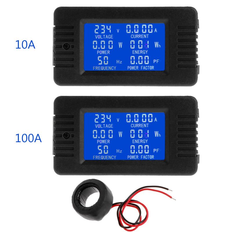 Vạn Năng Kế Kỹ Thuật Số 6 Trong 1 Màn Hình LCD KWh Watt 100A Siêu Bền Tiện Dụng Cho Gia Đình