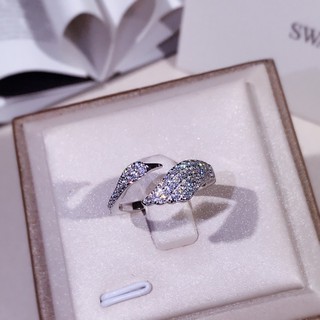 2023 NEW crystal inlaid open Swan ring S925 silver