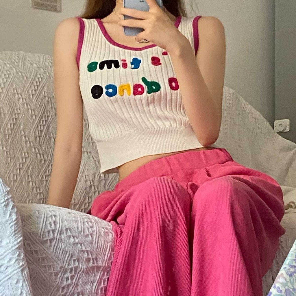 Áo Hai Dây Dệt Kim Ôm Dáng Thời Trang Mùa Hè Phong Cách Hàn Quốc 2021 | BigBuy360 - bigbuy360.vn