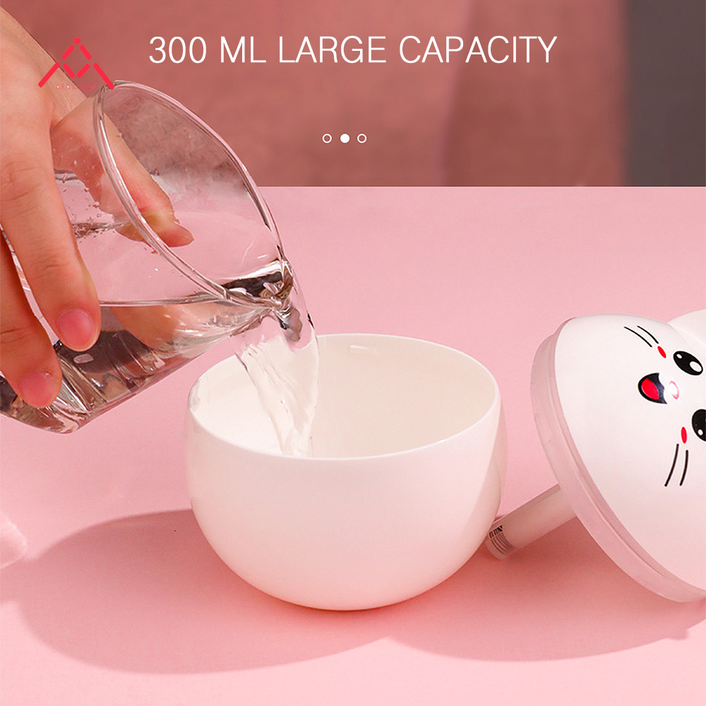 Máy làm ẩm không khí mini 300ML Máy khuếch tán tinh dầu hương thơm USB Máy khuếch tán tinh dầu mèo dễ thương Máy lọc không khí làm mát Máy tạo sương mát có đèn