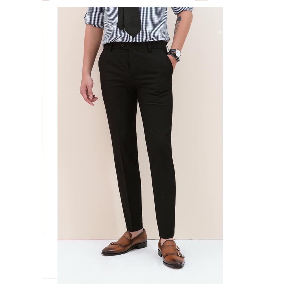 _Xả Hàng cuối năm_ Quần tây nam ít có giãn đẹp quần tây nam form chuẩn tây màu đen Hàn Quốc dáng ôm (Cam kết giống hình) | BigBuy360 - bigbuy360.vn