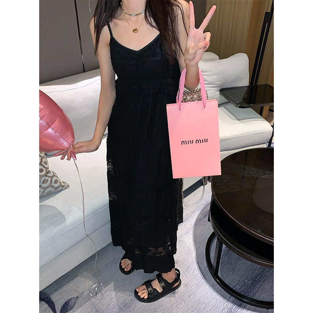 60761 Đầm Ren Hai Dây Xếp Tầng Ngọt Ngào