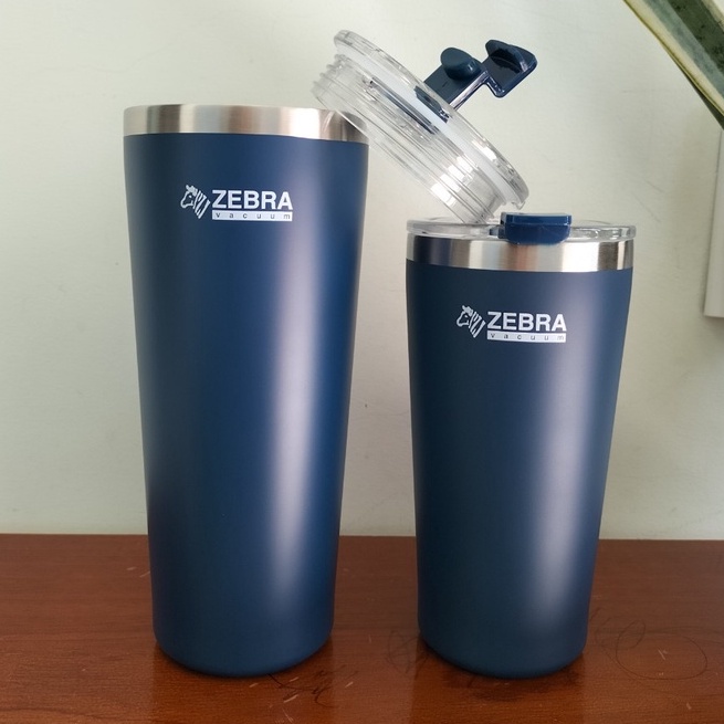 Ly giữ nhiệt inox zebra Thái Lan tặng kèm túi vải có quai đeo 580ml- 870ml - 112702 màu xanh navy