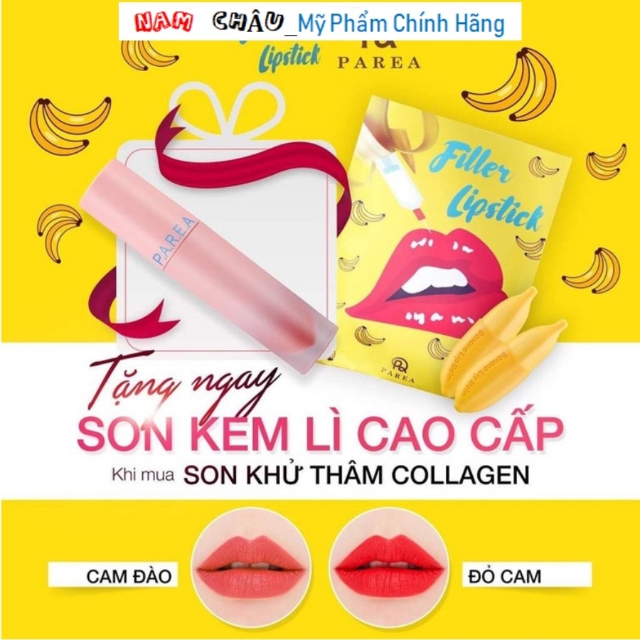 Son Chuối Filler khử thâm môi Collagen Lipstick PAREA Set 2 NPP Nam Châu