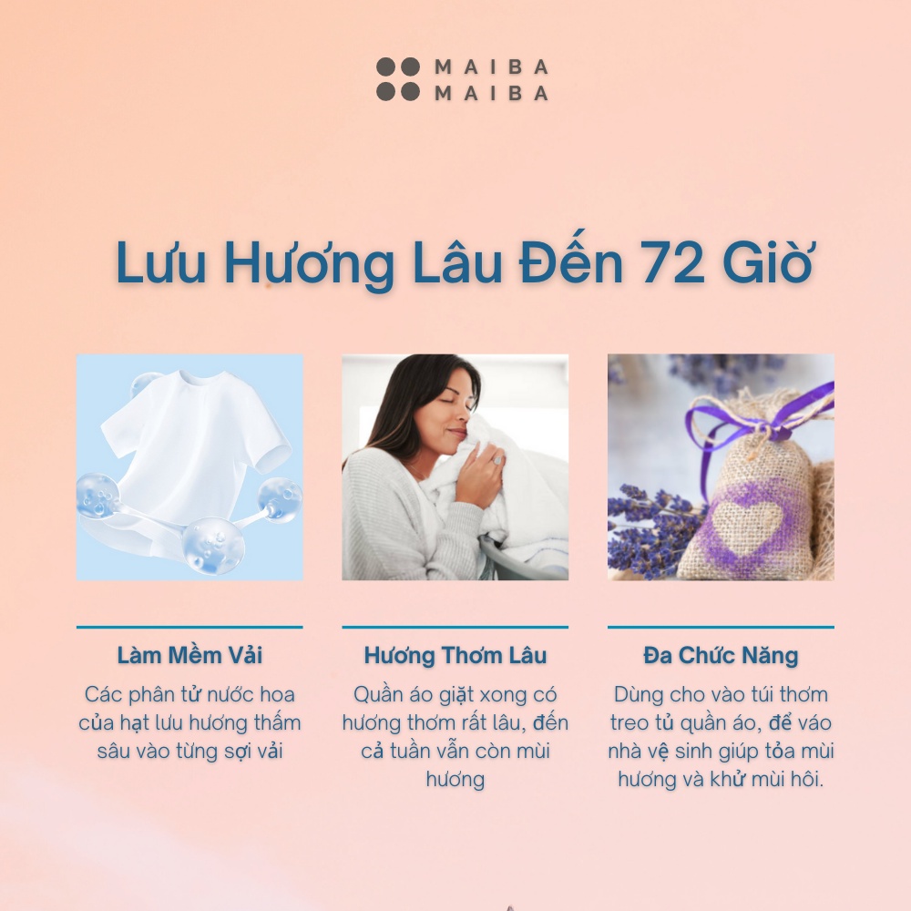 Viên Hạt Lưu Hương Quần Áo Xả Vải Thơm MAIBA Lâu Phai Độc Đáo 25G