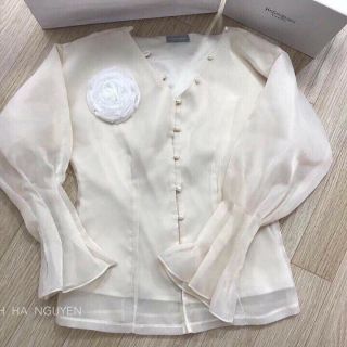 Áo sơ mi tơ xước khuy ngọc loại 1