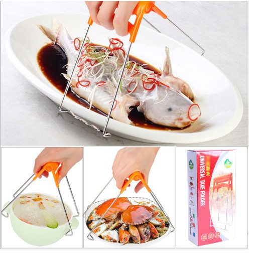 Kẹp Gấp Thức Ăn Nóng Thép Không Gỉ Tiện Dụng