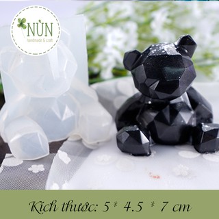 Khuôn Silicon Khối 3D Gấu Teddy