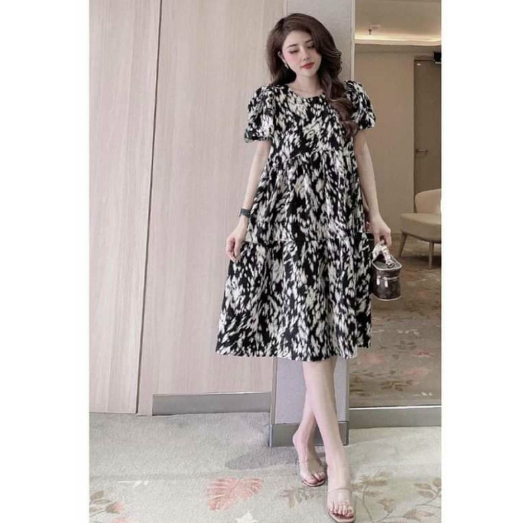 Đầm bầu thời trang thiết kế MB292 chất lụa hàn freesize từ 45 đến 70kg