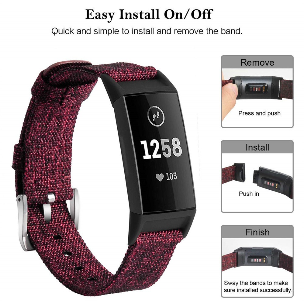 Dây đeo sợi Nylon cho đồng hồ thông minh Fitbit Charge 4 / Charge 3 / Charge 2