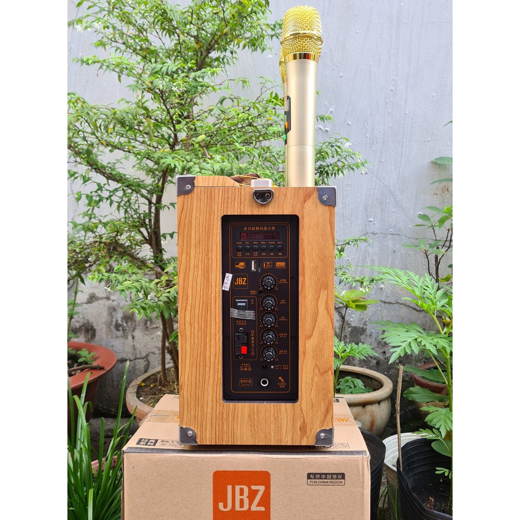 Loa kéo di động Karaoke Bluetooth cao cấp JBZ JB+0603 Bass 2 Tấc, CS 150W (Đen) + Kèm 2 micro không dây