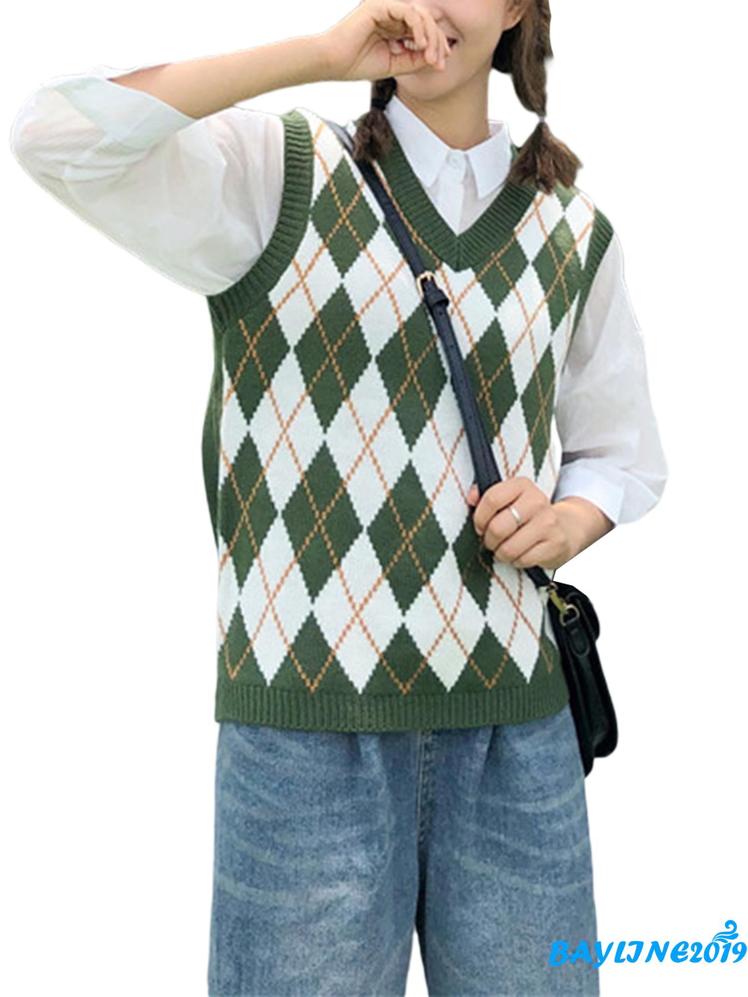 Áo sweater không tay cỗ chữ V phong cách thời trang quyến rũ | BigBuy360 - bigbuy360.vn