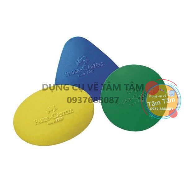 [ TÂM TÂM ]-Gôm Grip Triangle FABER CASTELL, gôm bôi chì màu sáp màu-