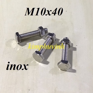 5 bộ - m10x40mm bulong inox - bulon inox 10li - ốc inox 10li