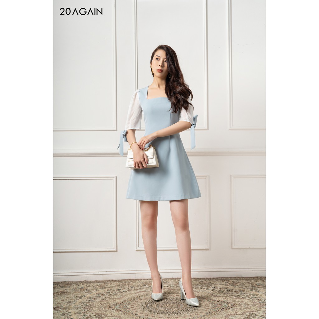 Đầm xoè phối tay bồng 20Again DEA0865