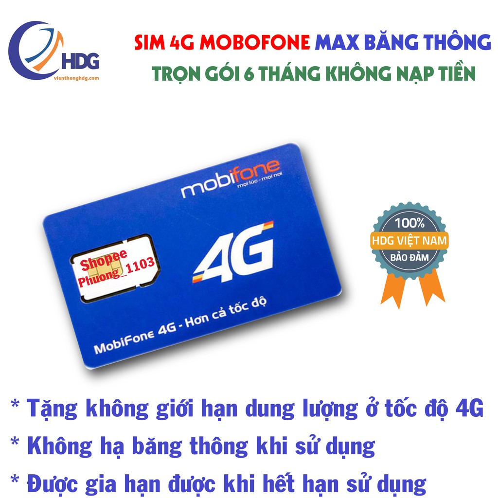 Sim 4g Vpbank51 trọn gói không giới hạn dung lượng