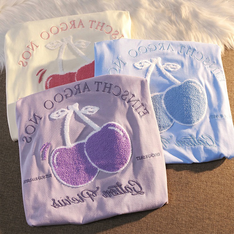 Áo Thun Nữ Cổ Tròn Ngắn Tay In Hình 3 Màu