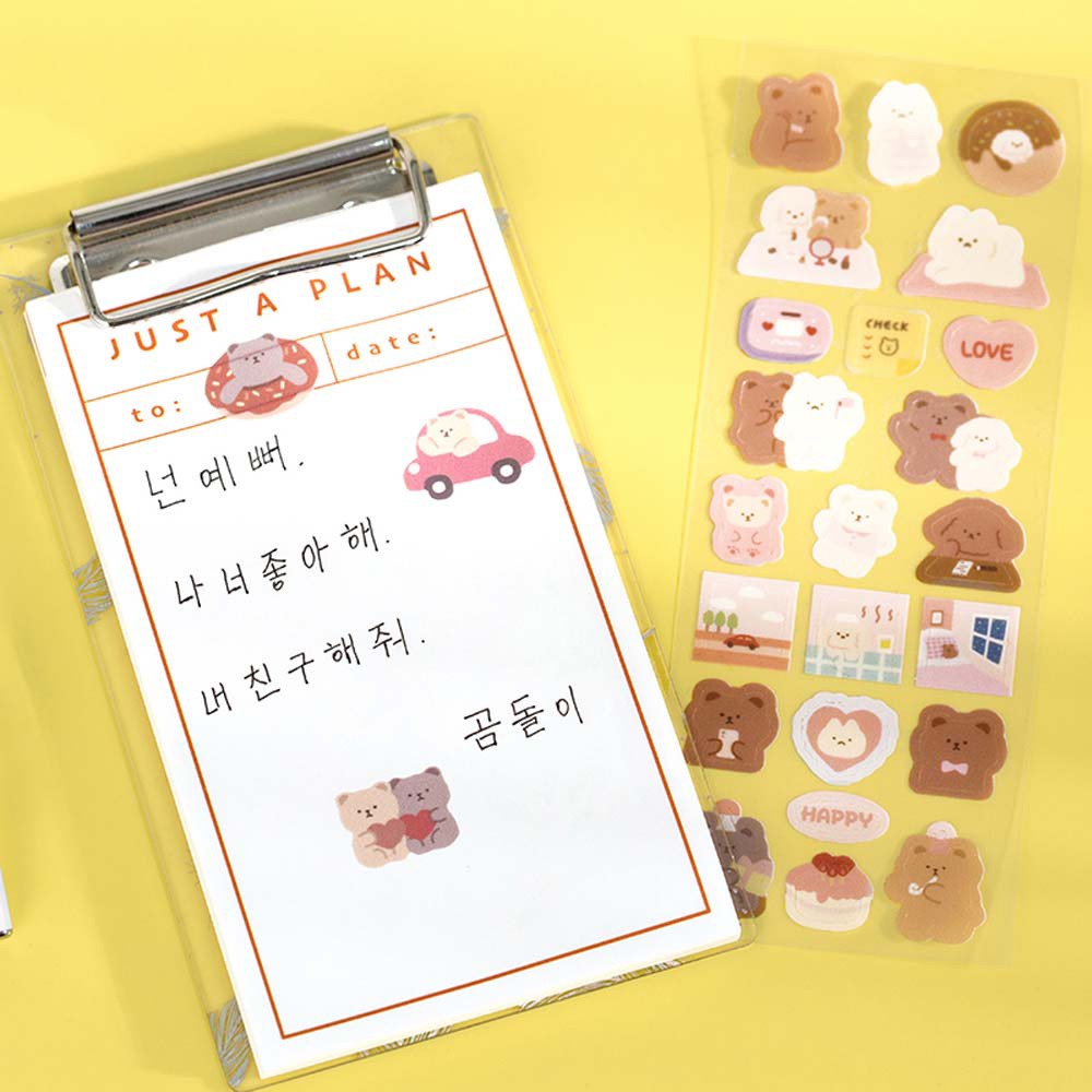 Set 2 Miếng Dán Trang Trí Sổ Tay / Album Ảnh Kiểu Hoạt Hình Dễ Thương