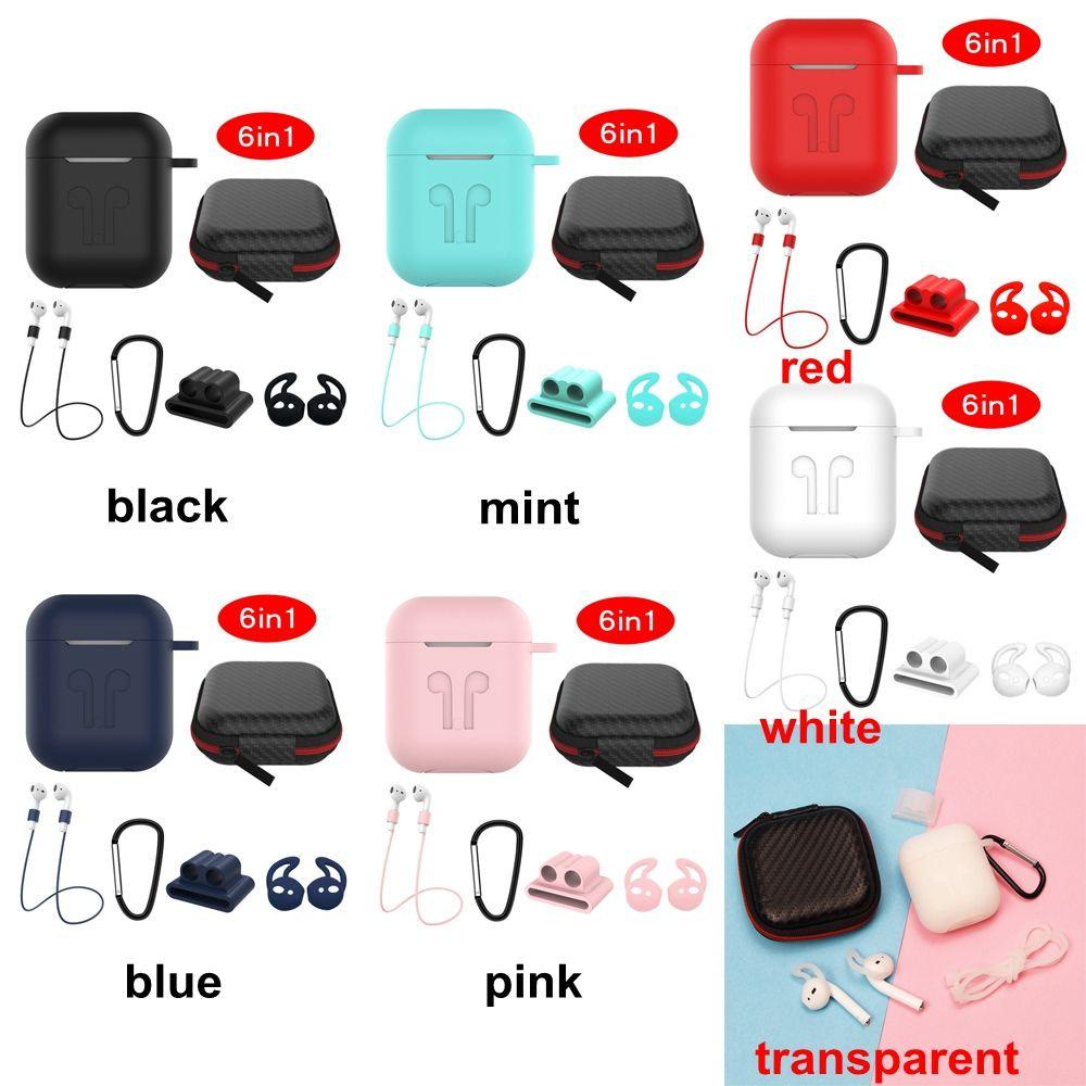 Set 6 Túi Silicon Đựng Tai Nghe Giá Đỡ