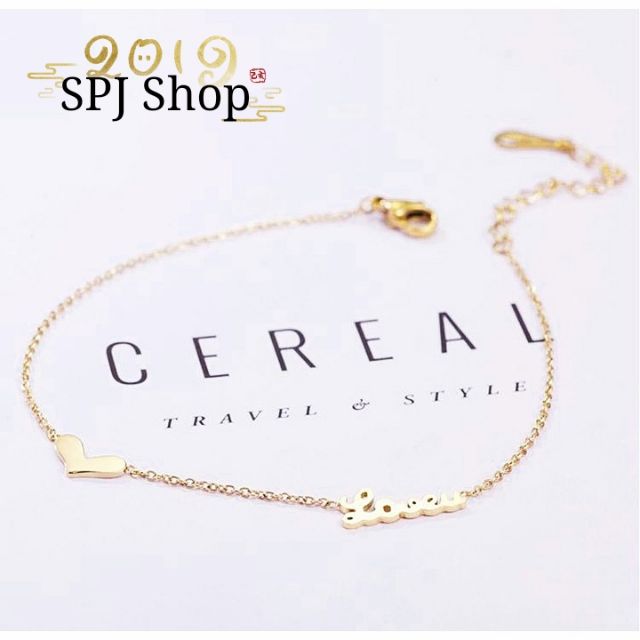 Lắc Chân Titan Trái Tim Chữ Love | BigBuy360 - bigbuy360.vn