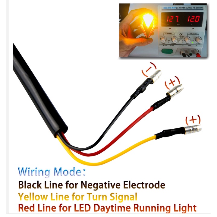 Bộ 2 Đèn led Báo Rẽ Ban Ngày Cho Xe Mô Tô Kawasaki Harley Honda DC 12