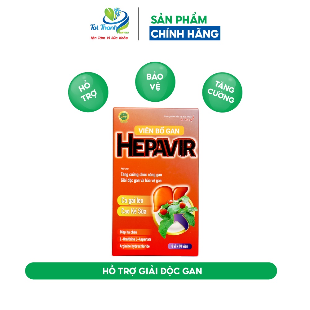 Viên bổ gan Hepavir Tất Thành Pharma giải độc gan 60 viên