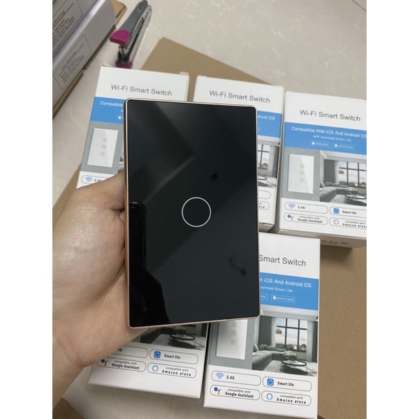 Công tắc thông minh Tuya Zigbee 3.0 viền vàng cao cấp, hỗ trợ Google và Alexa, mẫu 2021 cao cấp nhất