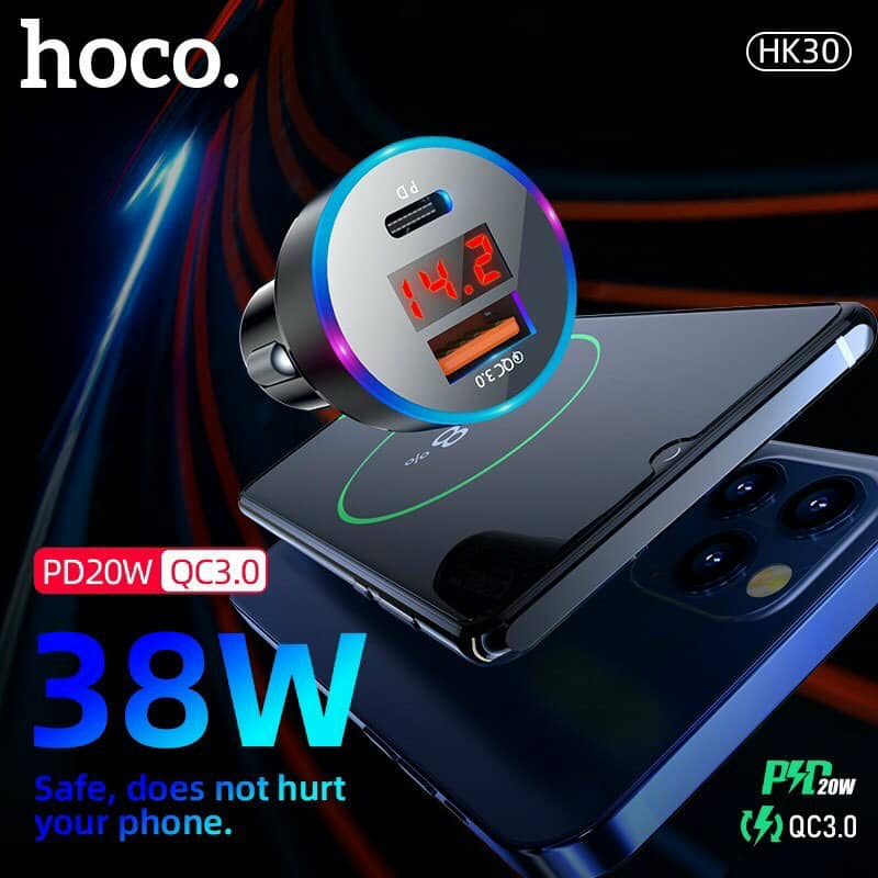 TẨU SẠC XE HƠI HOCO HK30