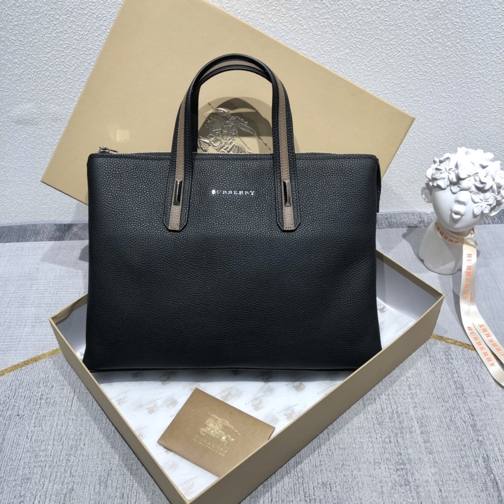 Cặp xách công sở da thật thời trang cao cấp Burberry BBR phong cách thanh lịch, thời thượng