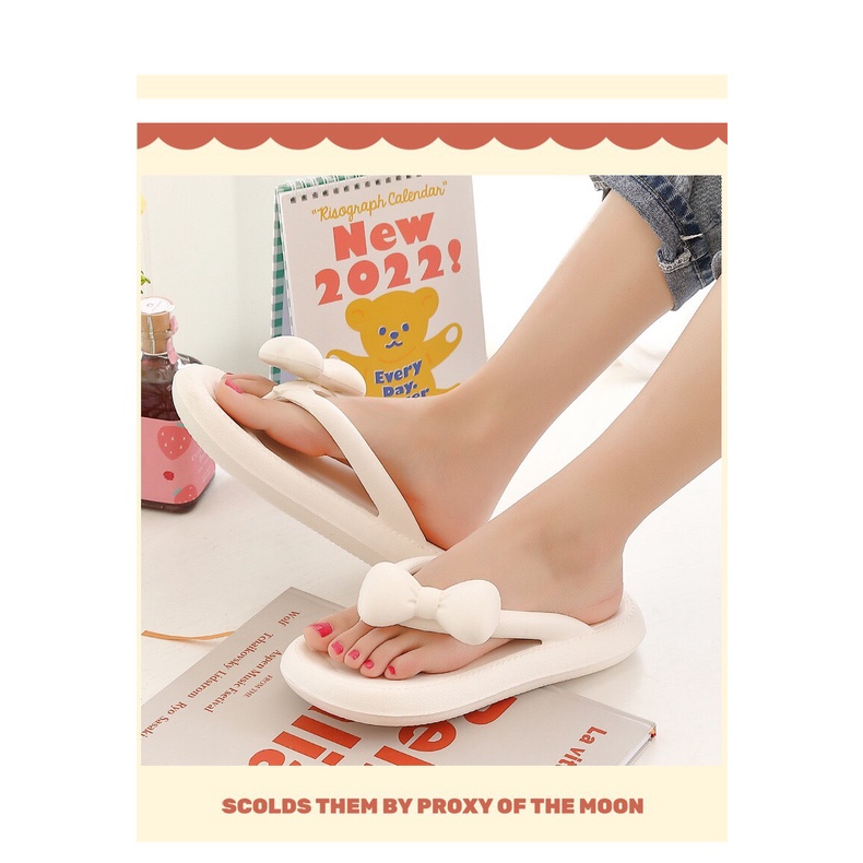 Dép tông điểm Nơ hàng EVA siêu nhẹ chống trơn cực tốt