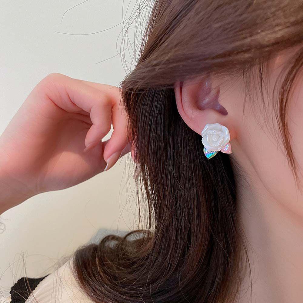 Khuyên Tai Nhựa Resin Hình Học Đơn Giản Hợp Thời Trang Cho Nữ