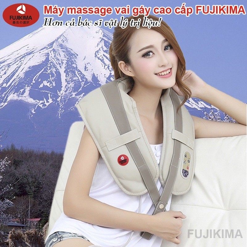 Hàng chính hãng - Đai massage cổ vai gáy Fujikima - BH